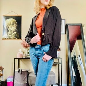 Express black trench jacket